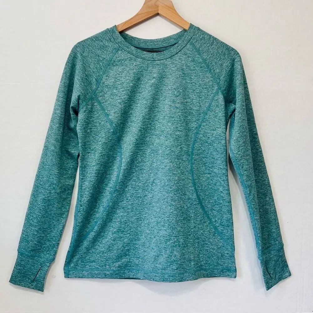 Eddie Bauer Heathered Green Long Sleeve Top Sz M